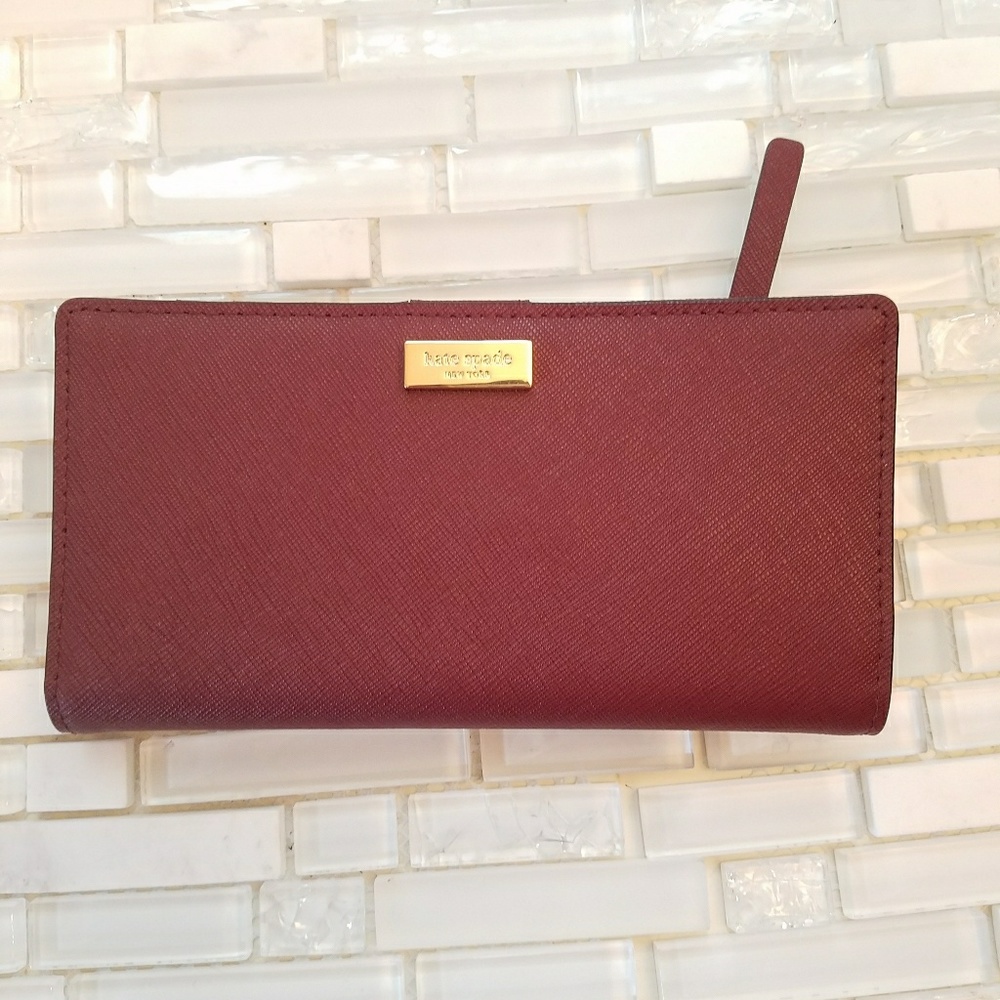 Kate Spade Burgundy/Car Red Wallet NWT