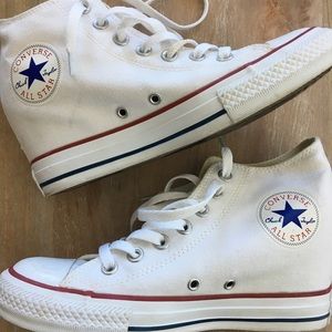 Converse high top white sneakers