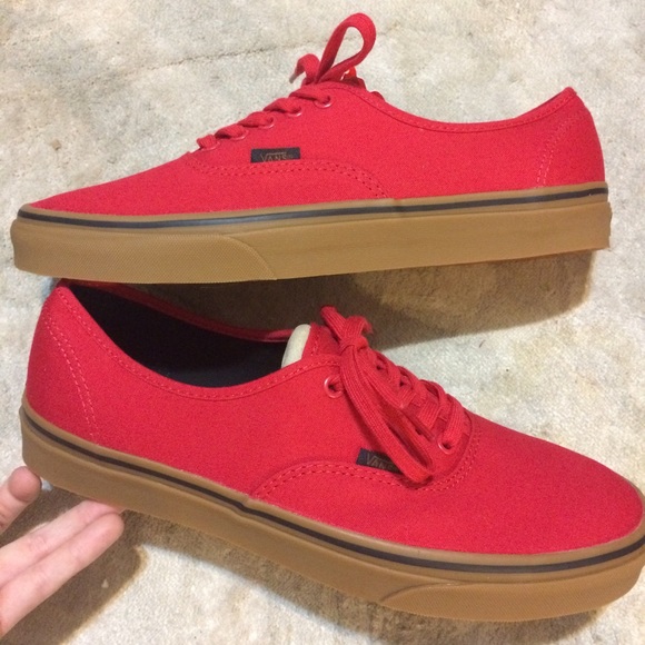 Lowest! New! Vans Authentic Gumsole Racing Red - Picture 2 of 6