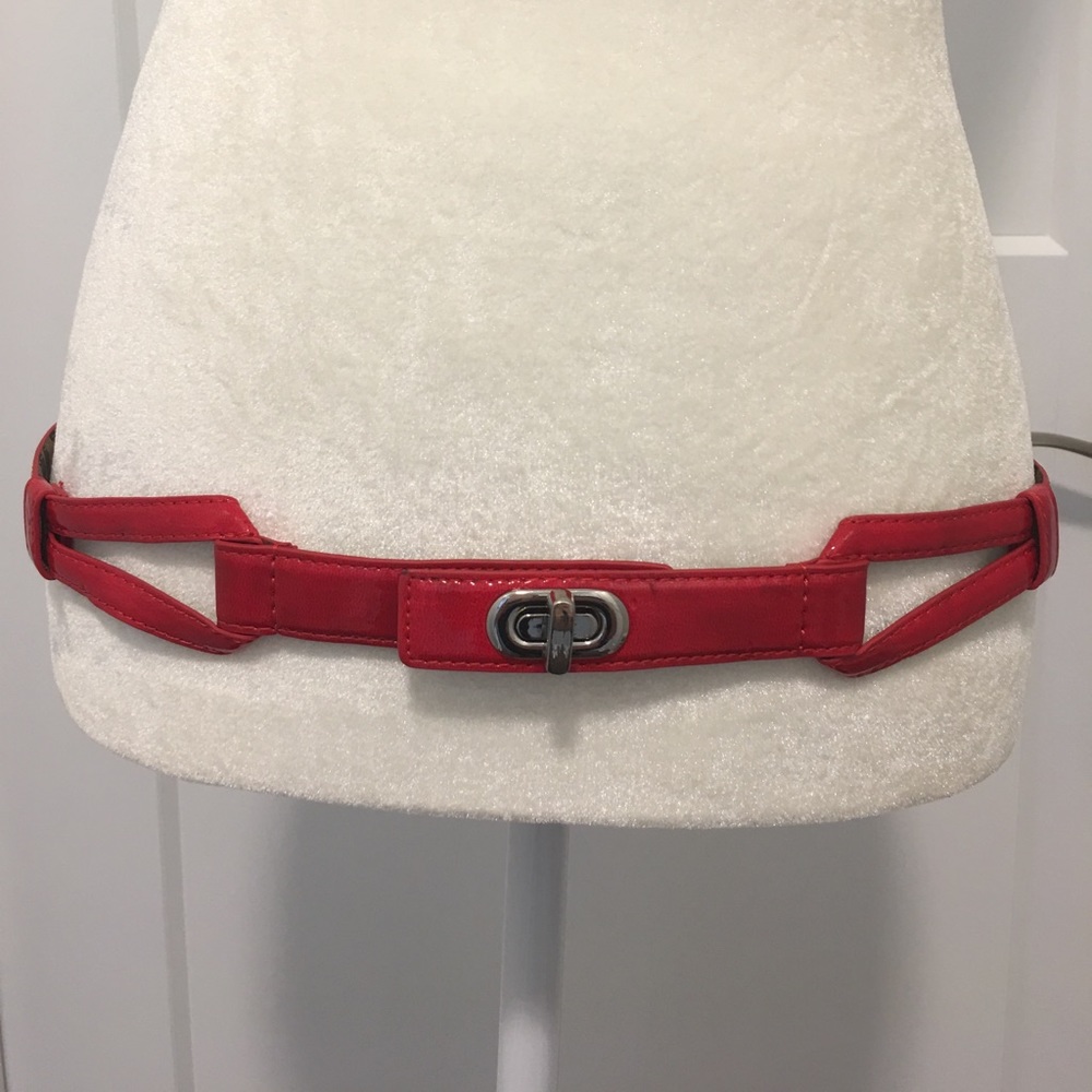 Retro Red Patent Leather Belt