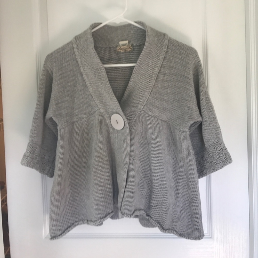 American Rag Gray Button Sweater - Picture 3 of 4