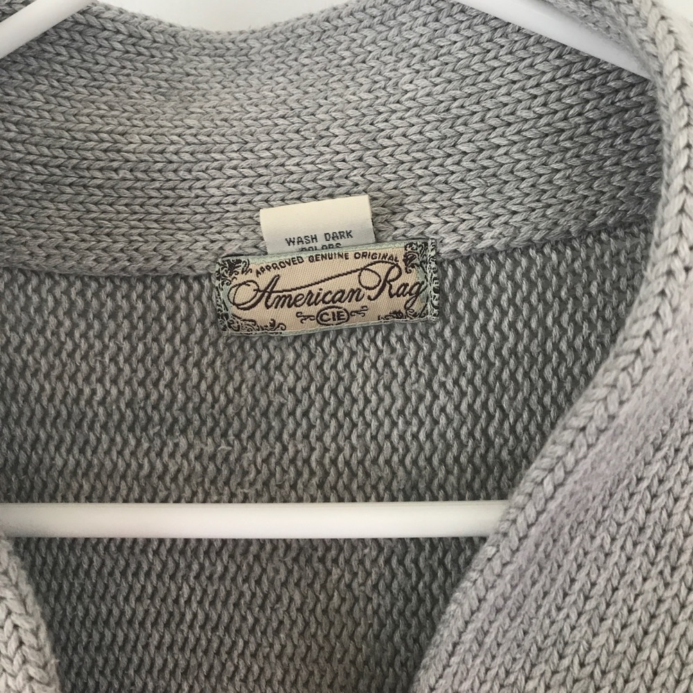 American Rag Gray Button Sweater - Picture 2 of 4