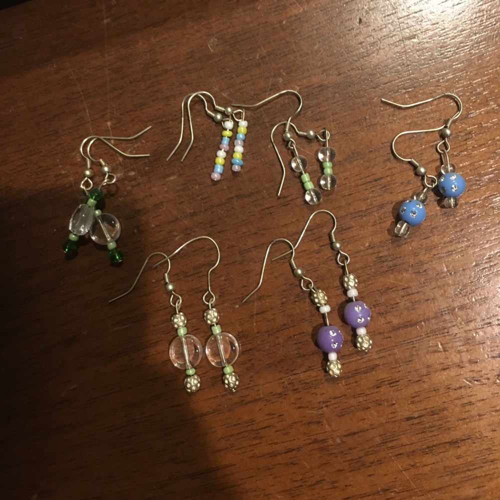 6 pairs of hand made earrings