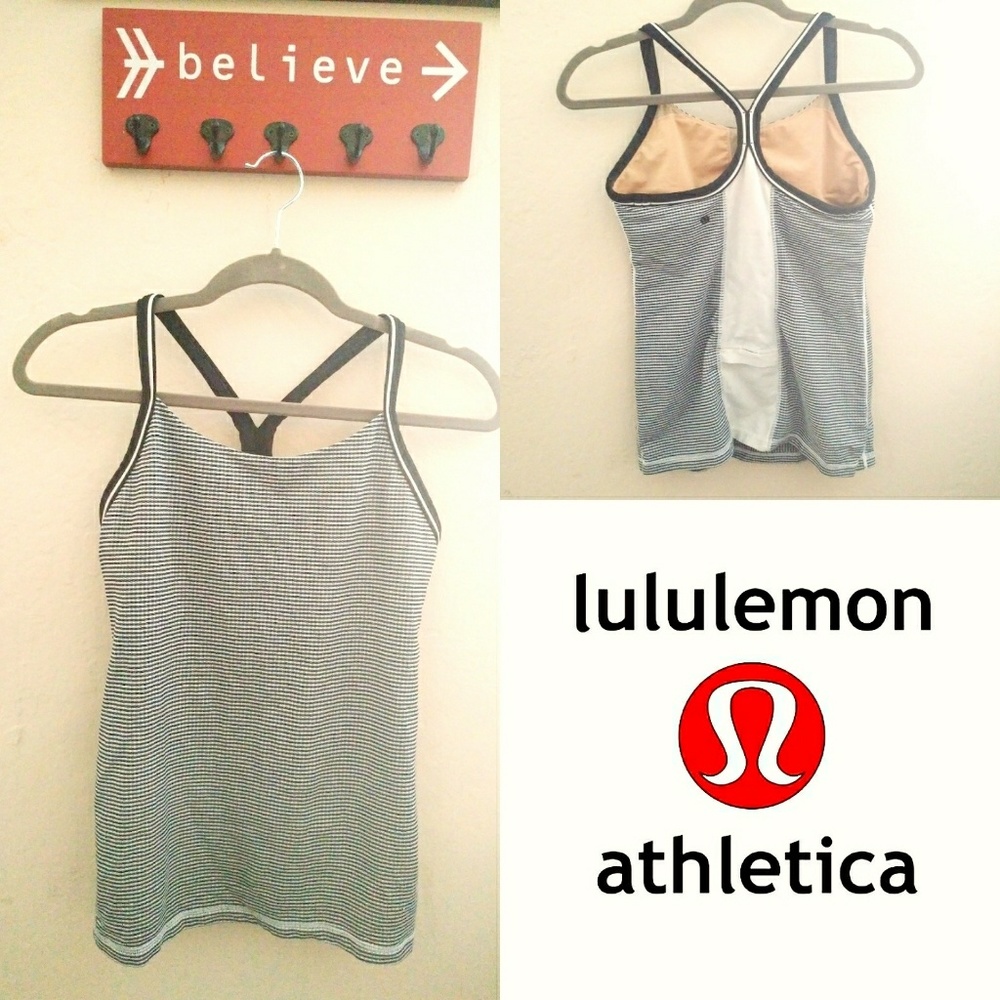 Lululemon Workout Top, black n white, size 10
