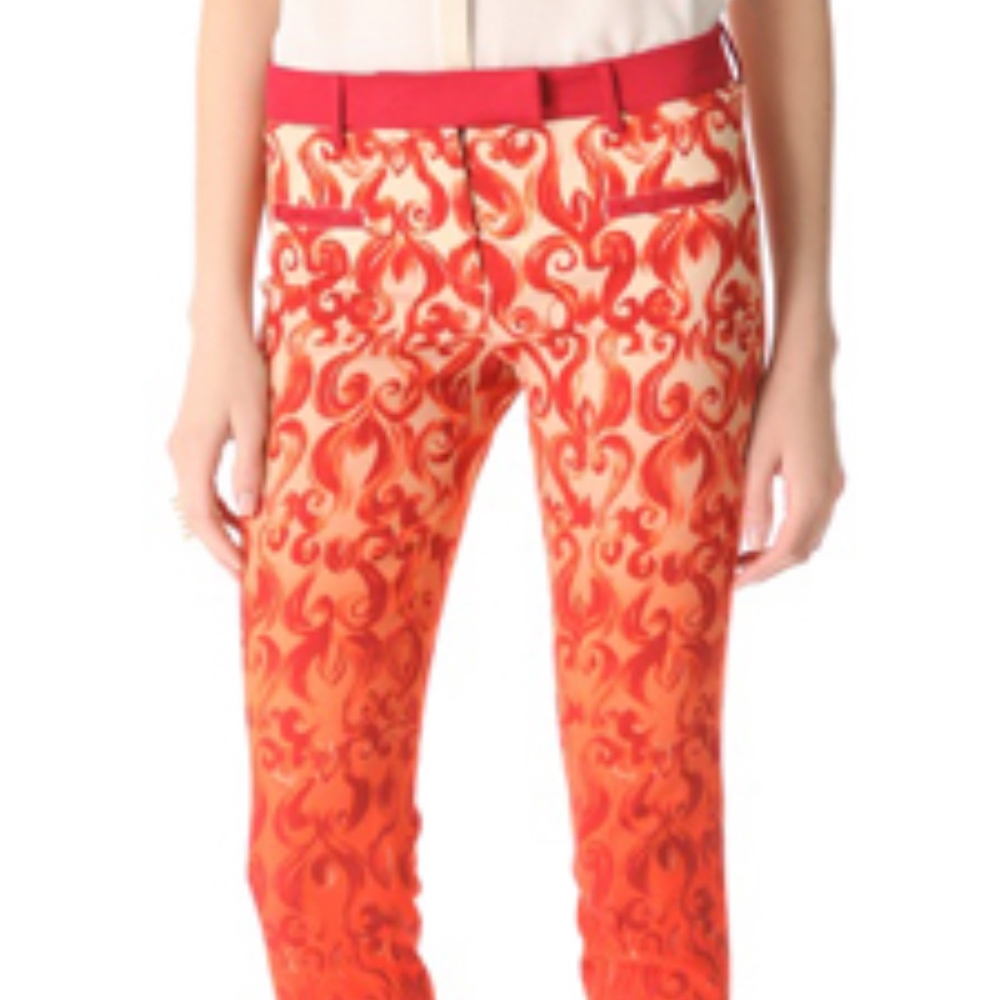 True Royal Printed Crop Pants Size 36