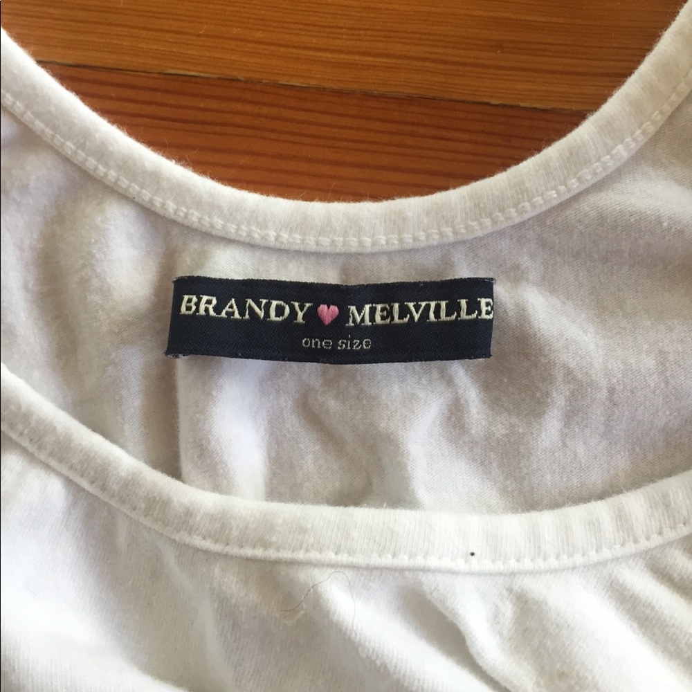 Brandy Melville white crop baby tee