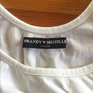 Brandy Melville white crop baby tee