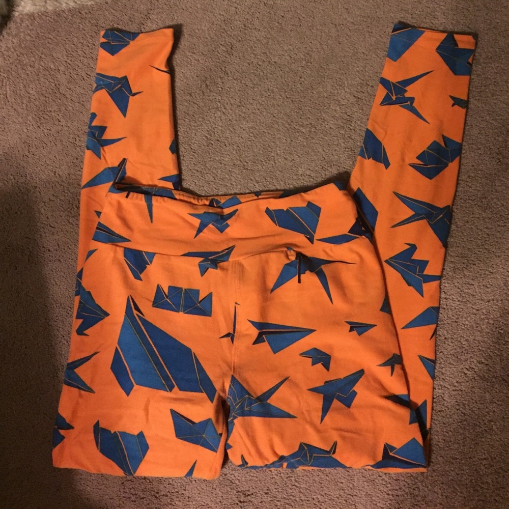 OS LuLaRoe leggings Paper Airplanes