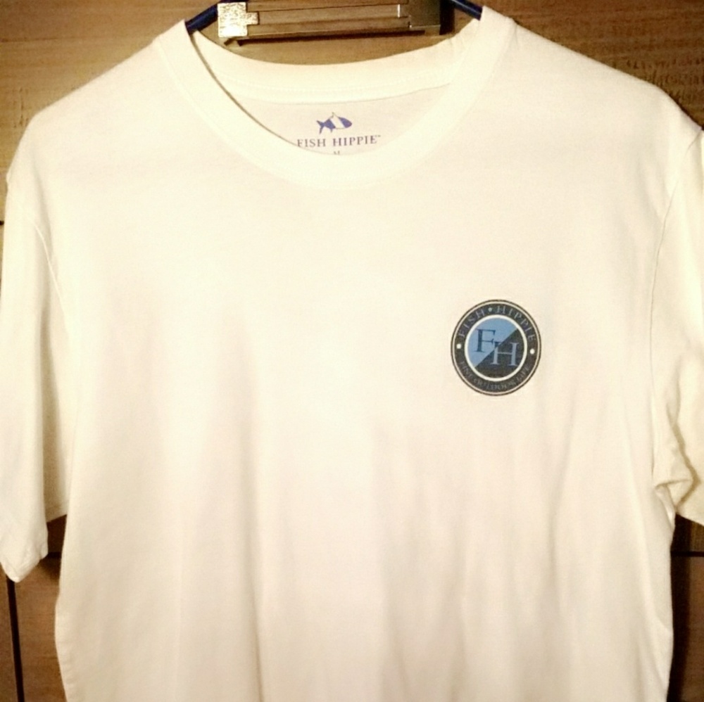 fish hippie mens tshirt