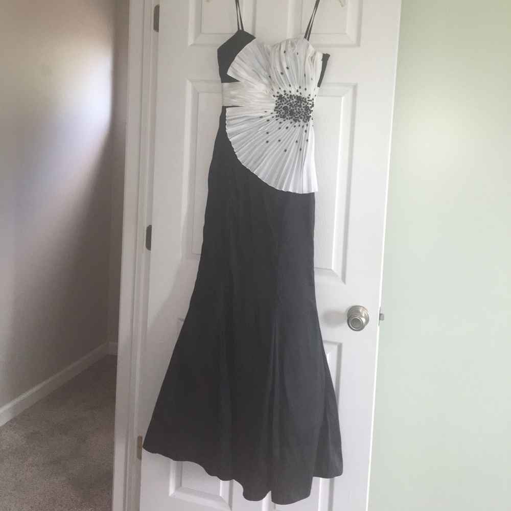 Mermaid fit gorgeous black and white dress