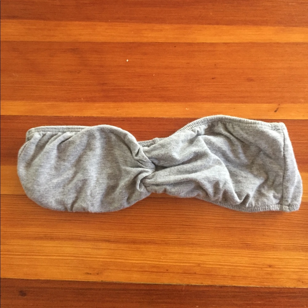 Brandy Melville bandeau gray soft ruched front