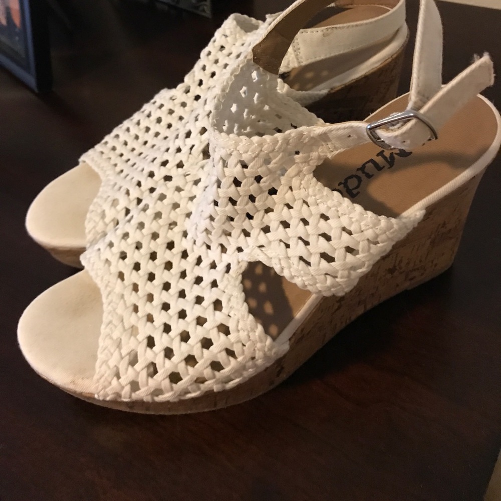 White and tan wedges