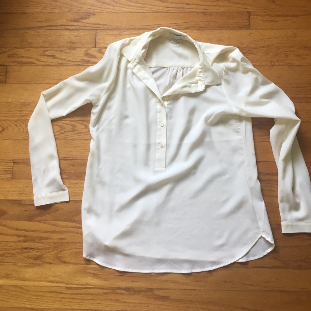 Van Heusen cream silk blouse, size M