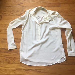 Van Heusen cream silk blouse, size M