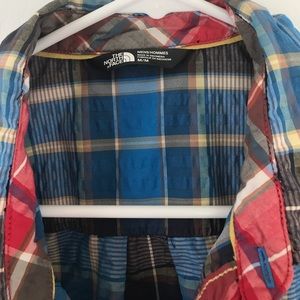 The North Face plaid button down shirt