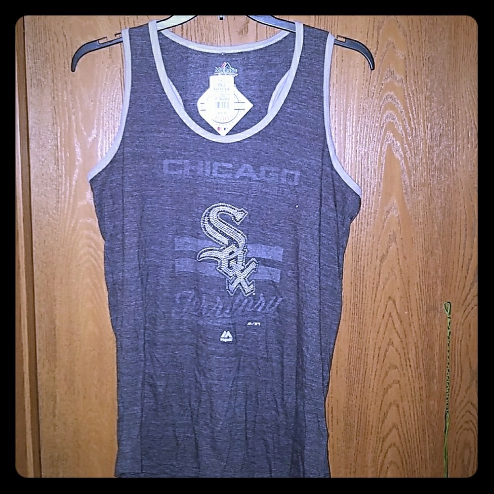 WHITE SOX Tank with sparkly logo size XL