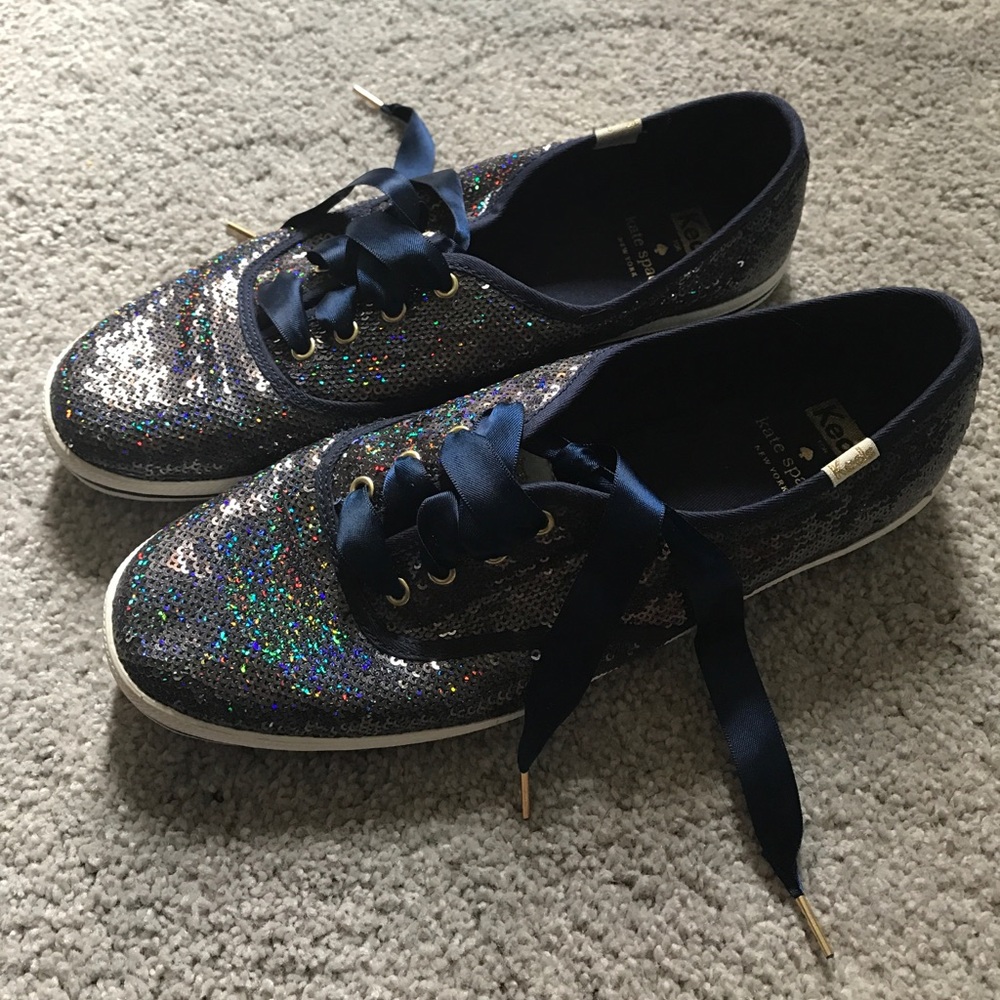 Navy Blue Keds x Kate Spade Champion Glitter