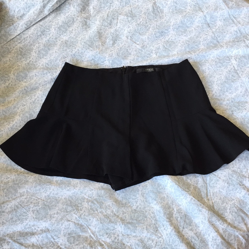 Black flare shorts