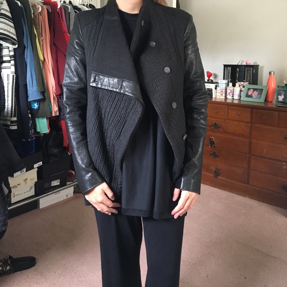 Helmut Lang Leather and Knit Jacket
