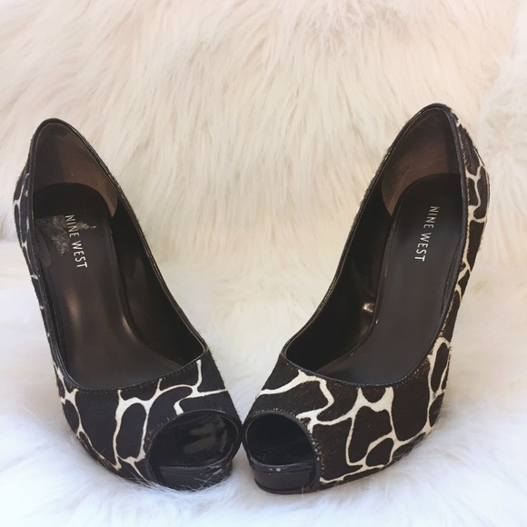 Nine West Cowhide Peep Toe Pumps - Picture 2 of 8