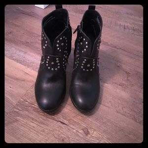 Black embellished booties