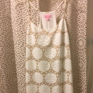 Lily Pulitzer gold and white lace dress