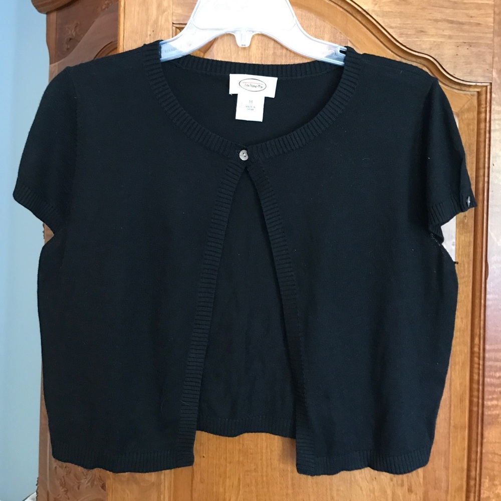 Talbots's black short sweater