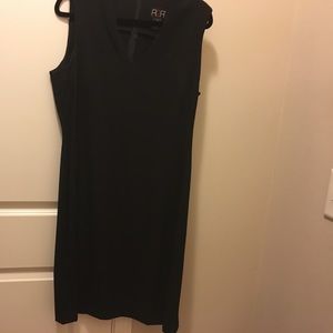 Black sleeveless sheath dress