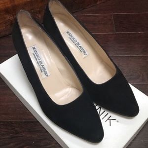 Manolo Blahnik black suede heels