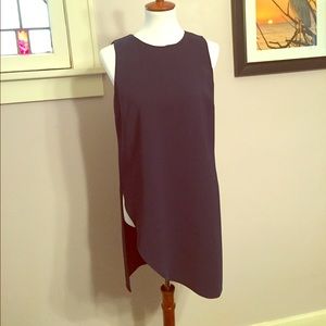 Asymmetric blue tunic