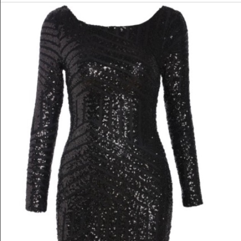 Black long sleeve party dress!💃🏽