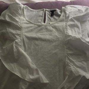 Jcrew white ruffle blouse
