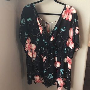 Torrid 3X Floral Surplus Top EUC