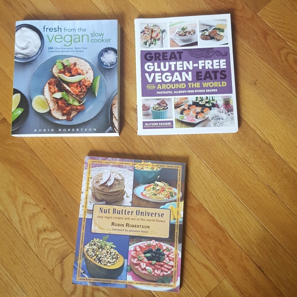 Vegan cookbook trio