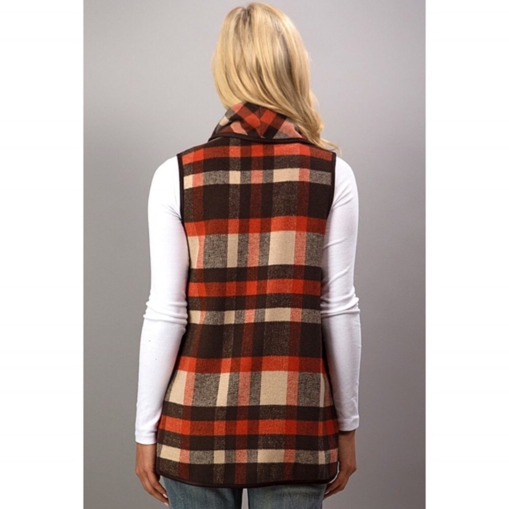 ❗️LAST ONE❗️🆑Plaid Waterfall Vest - Picture 2 of 2