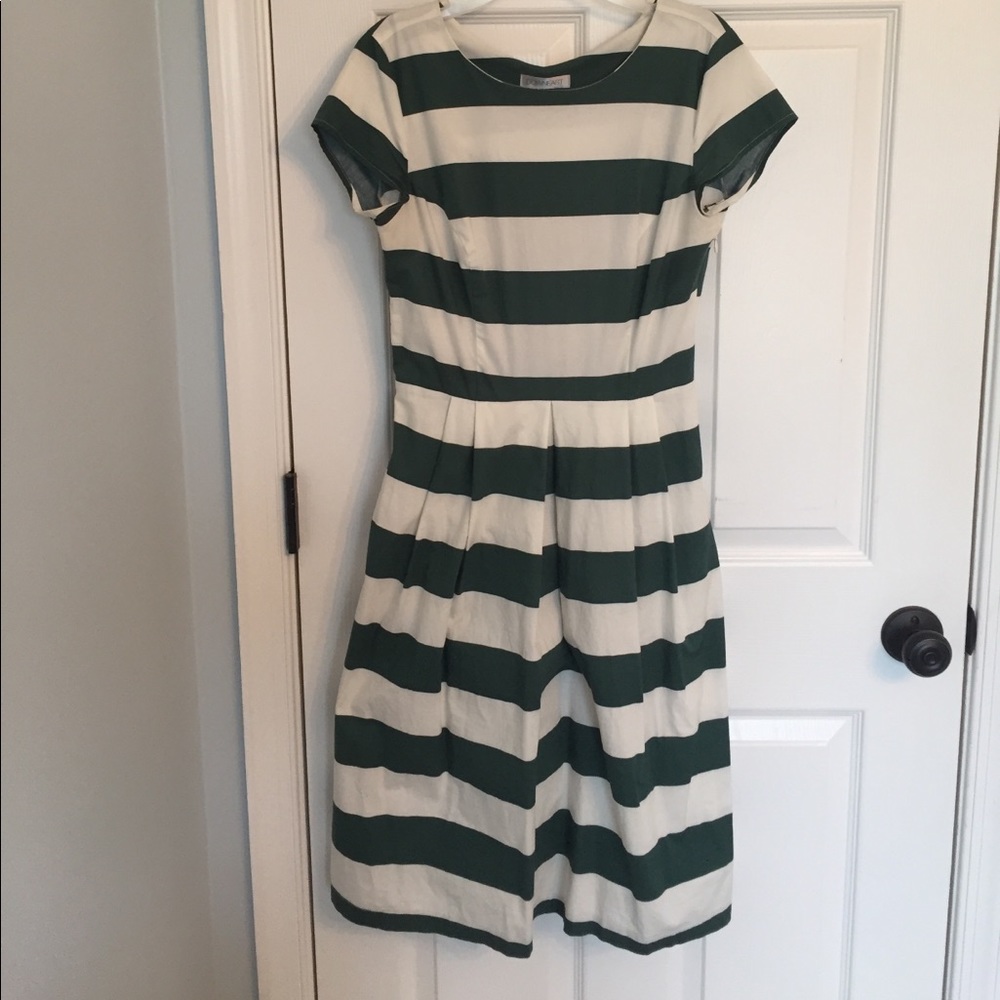 Olive and White Striped Dress