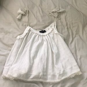 TOPSHOP White Flowy Tank Top