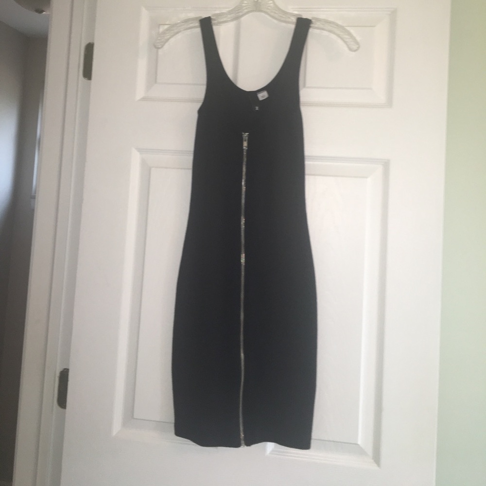 Black zip up dress