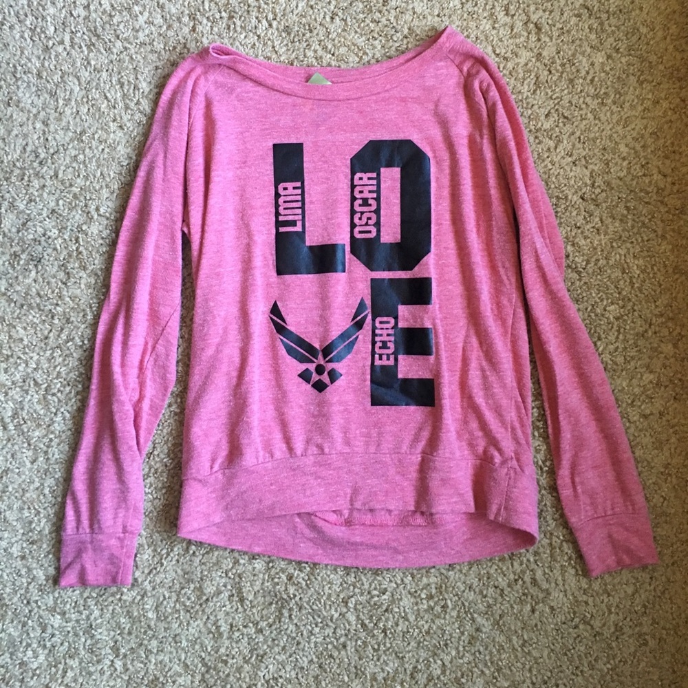 Pink long sleeve Air Force shirt