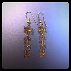 Dangly New Kids on the Block earrings