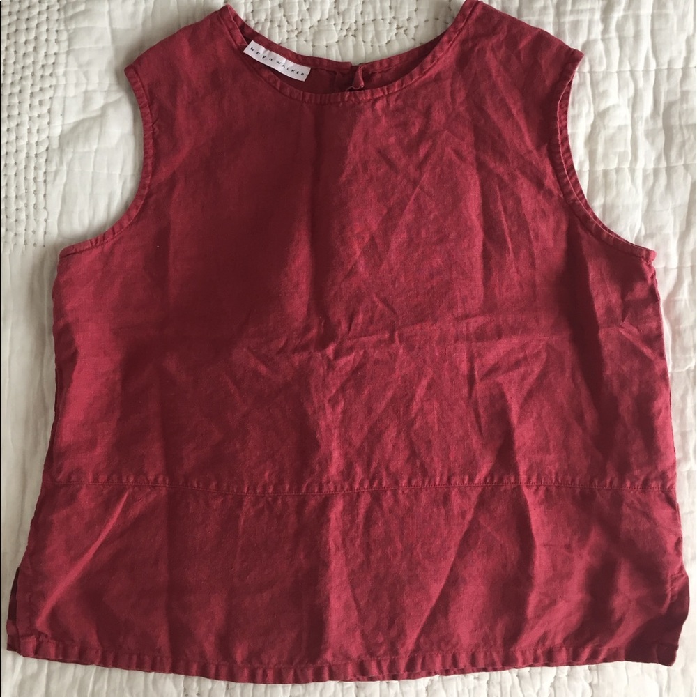 vintage linen maroon top