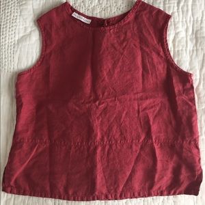 vintage linen maroon top
