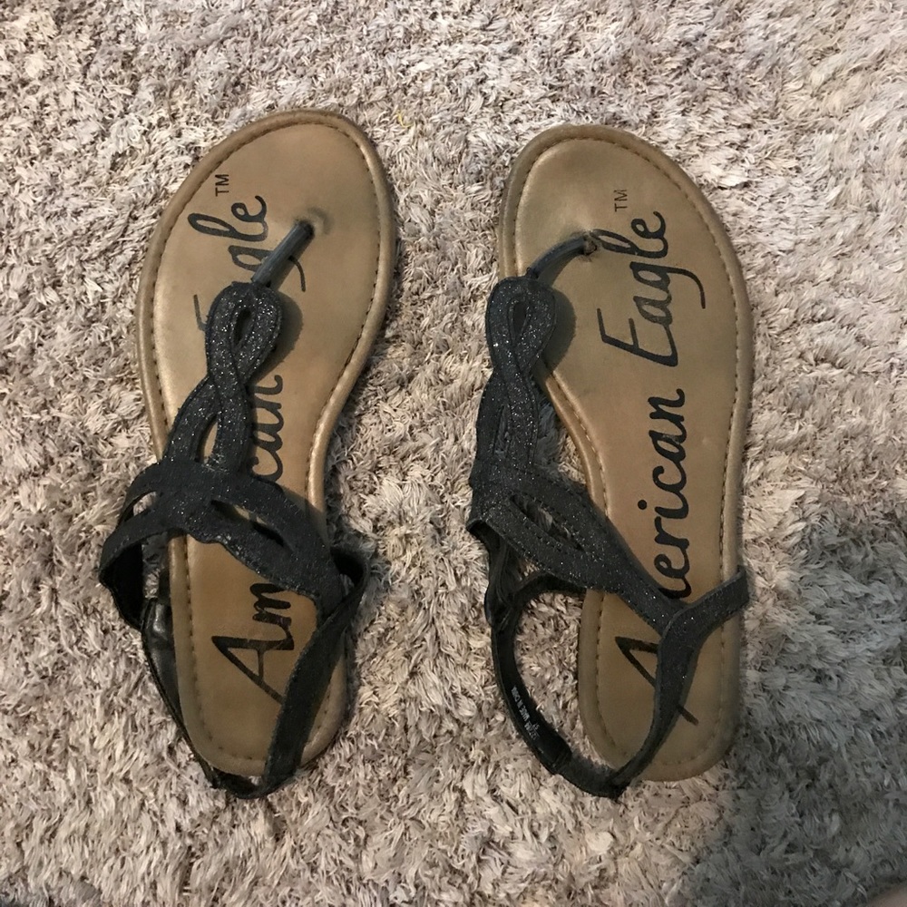 Sparkly black sandals