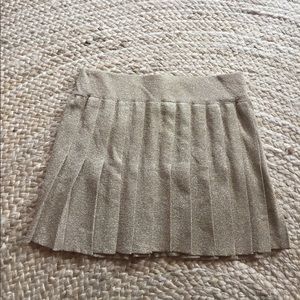 JC de Castelbajac Pleated Gold Lame mini skirt
