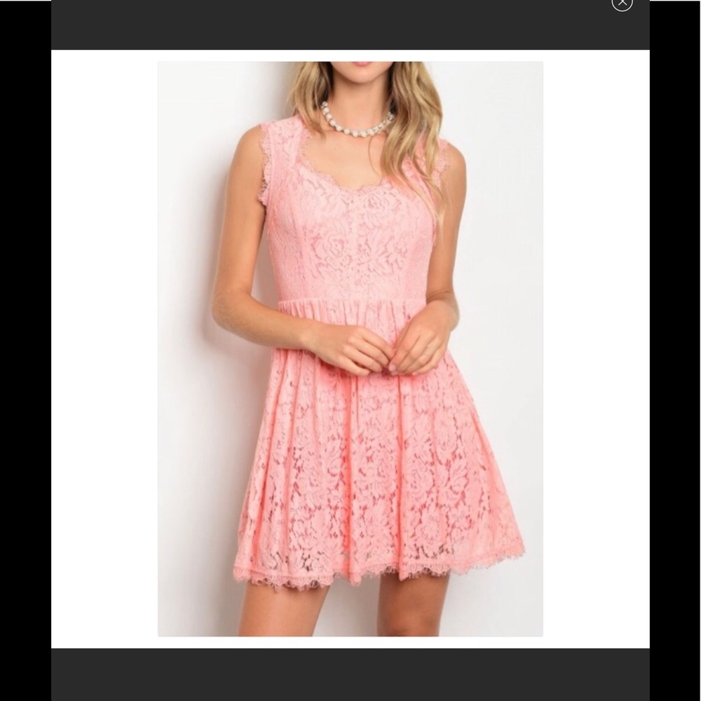 πHPπ Peach Lace Dress - Picture 1 of 4