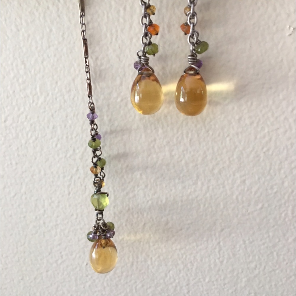 Lovely semi-precious jewel necklace & earrings set