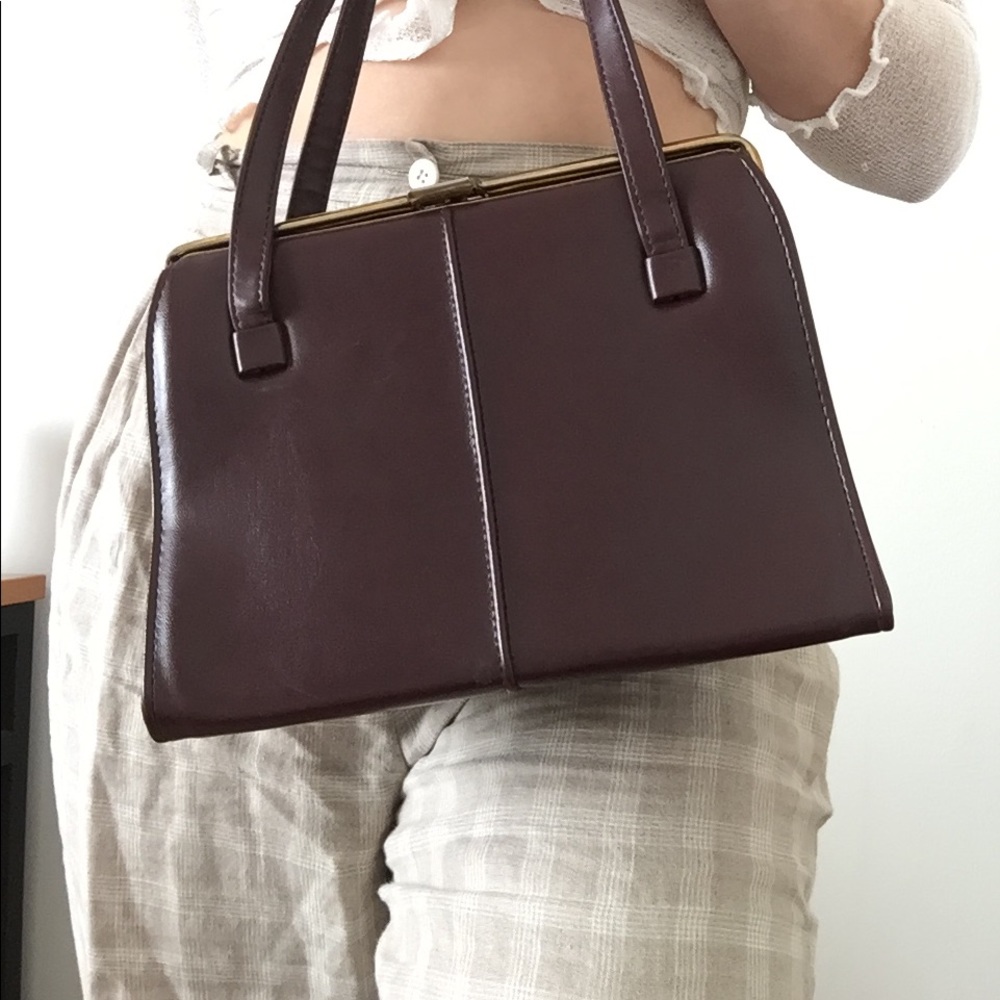 vintage brown leather purse