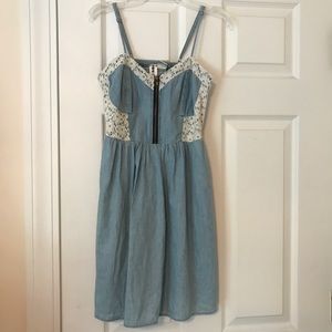 TJ Maxx Mimi Chica Denim Dress with Crochet Detail