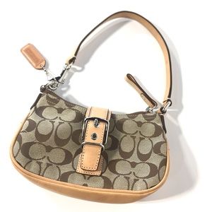 Coach Brown and Tan Leather Purse Handbag