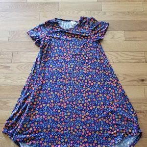 Lularoe XS Carly navy blue with flowers